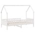 Cama con forma de casa de niños madera maciza blanca 80x200