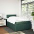 Cama box spring con colchón terciopelo verde oscuro 120x190