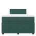 Cama box spring con colchón terciopelo verde oscuro 120x190