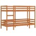 Litera de madera maciza de pino marrón cera 80x200