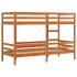 Litera de madera maciza de pino marrón cera 80x200