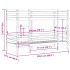 Litera de madera maciza de pino marrón cera 90x200