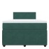 Cama box spring con colchón terciopelo verde oscuro 120x200