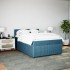 Cama box spring con colchón terciopelo azul 140x190