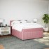 Cama box spring con colchón terciopelo rosa 140x190