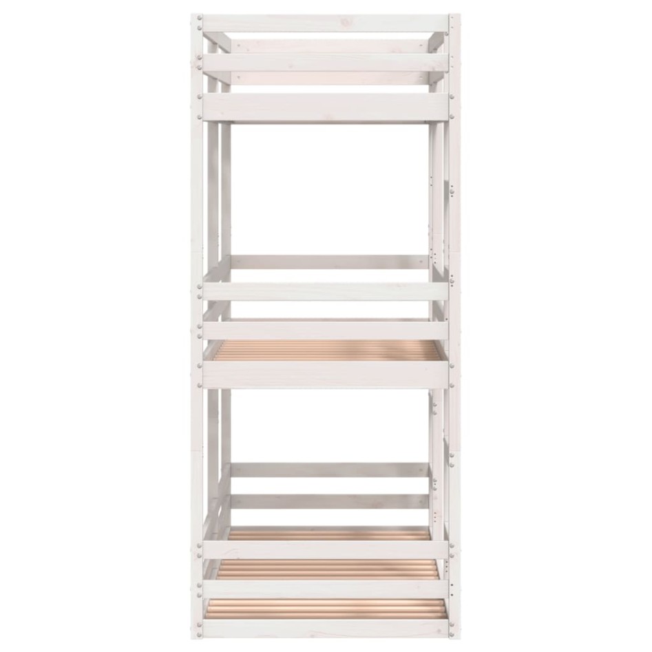 Litera triple de madera maciza de pino 90x200