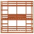 Litera triple de madera maciza de pino marrón cera 75x190