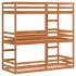 Litera triple de madera maciza de pino marrón cera 75x190
