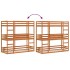 Litera triple de madera maciza de pino marrón cera 75x190