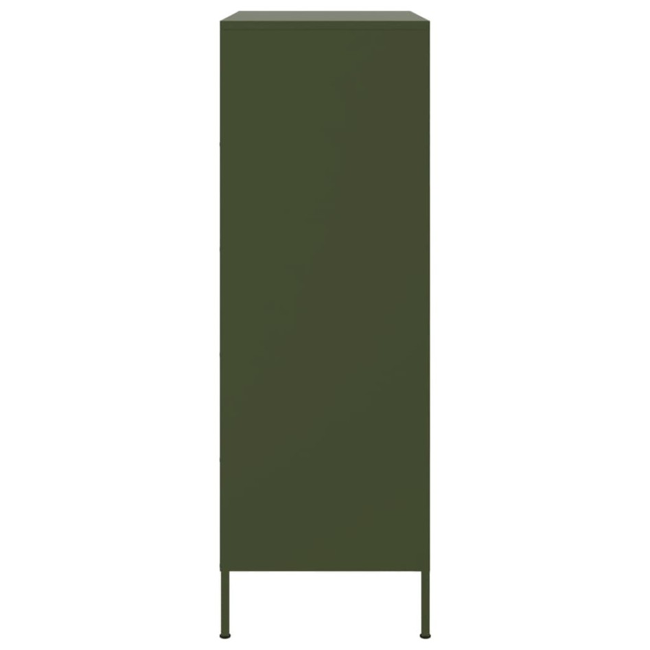 Aparador de acero verde oliva 68x39x113