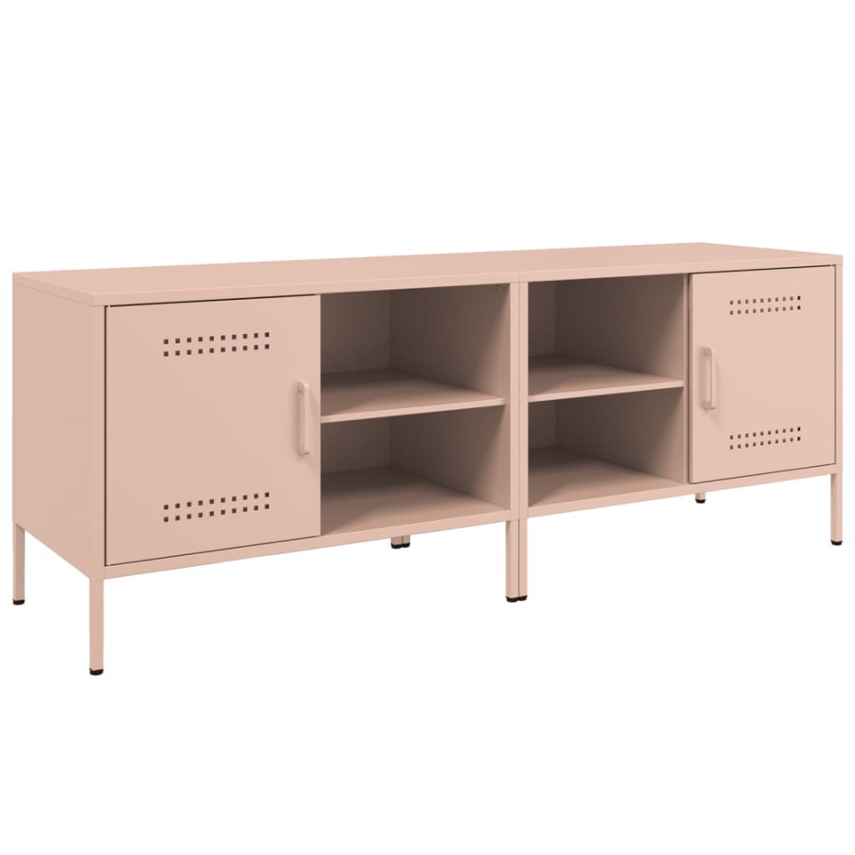 Muebles de TV 2 piezas acero rosa 68x39x50,5