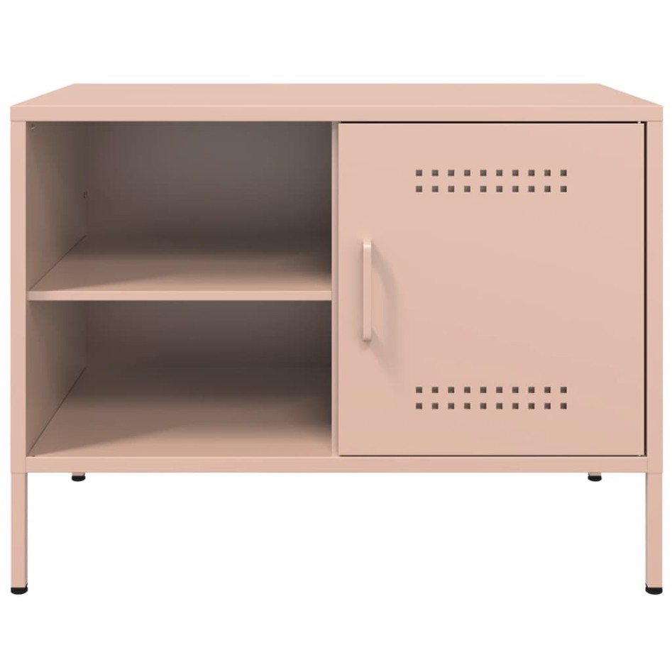 Muebles de TV 2 piezas acero rosa 68x39x50,5