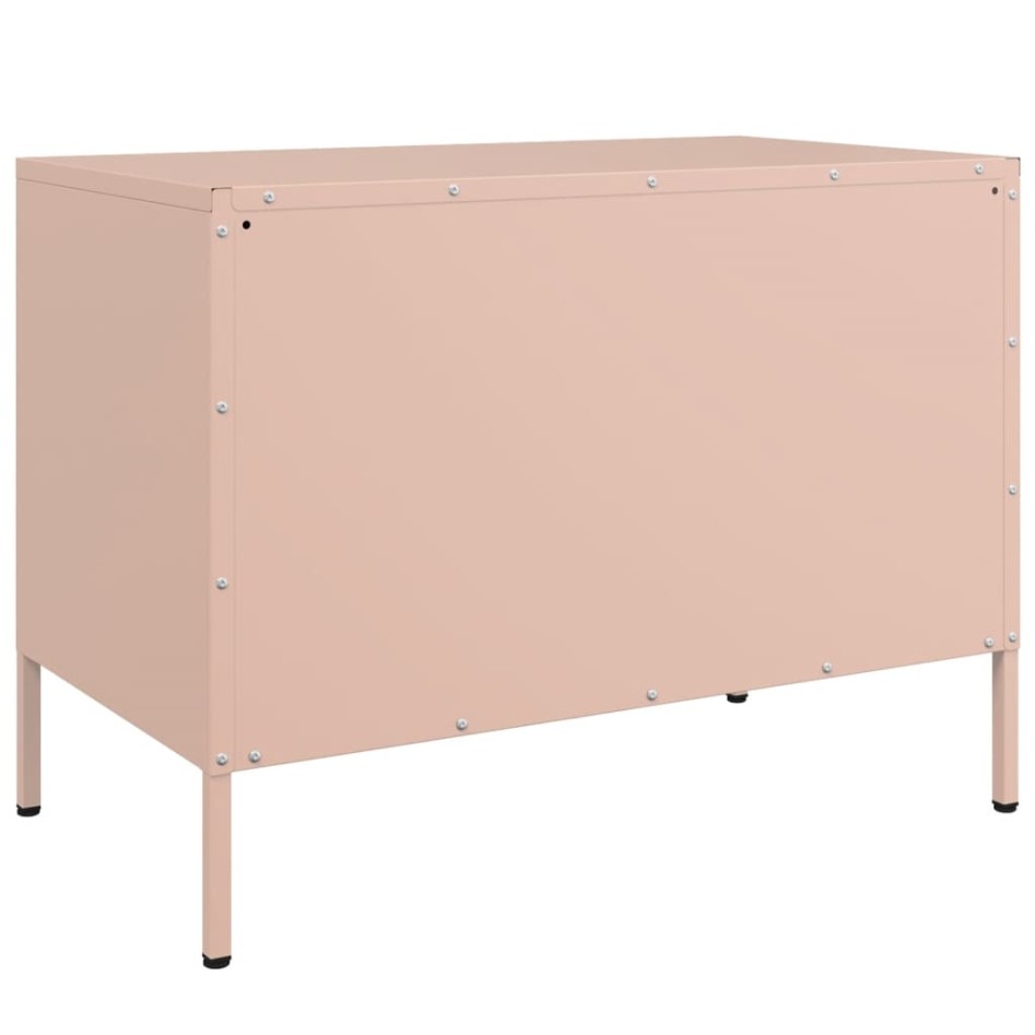 Muebles de TV 2 piezas acero rosa 68x39x50,5
