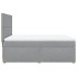 Cama box spring con colchón tela gris claro 140x200