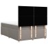 Cama box spring con colchón tela gris taupe 140x200