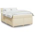 Cama box spring con colchón tela color crema 140x200
