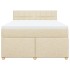 Cama box spring con colchón tela color crema 140x200