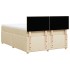 Cama box spring con colchón tela color crema 140x200
