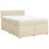 Cama box spring con colchón tela color crema 140x200
