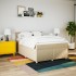 Cama box spring con colchón tela color crema 140x200