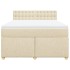 Cama box spring con colchón tela color crema 140x200