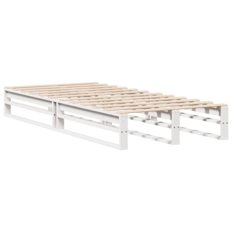 Estructura de cama sin colchón madera de pino blanca 90x200