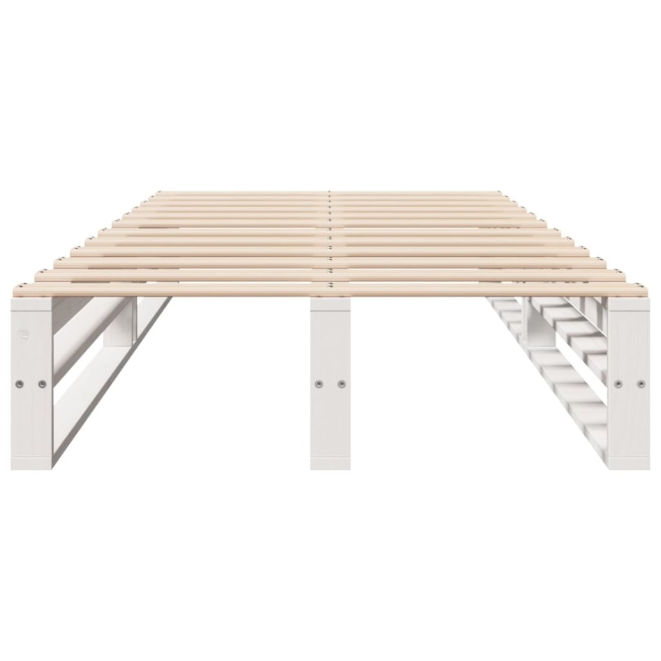 Estructura de cama sin colchón madera de pino blanca 90x200