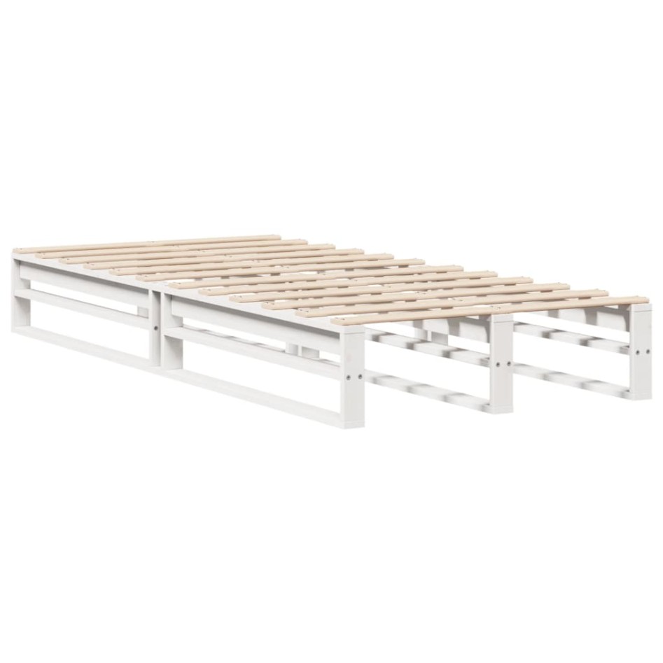 Estructura de cama sin colchón madera de pino blanca 90x200