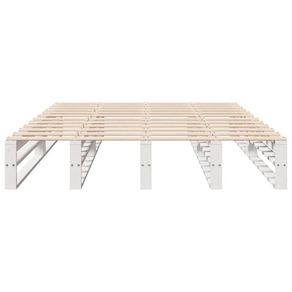 Estructura de cama sin colchón madera de pino blanca 140x200