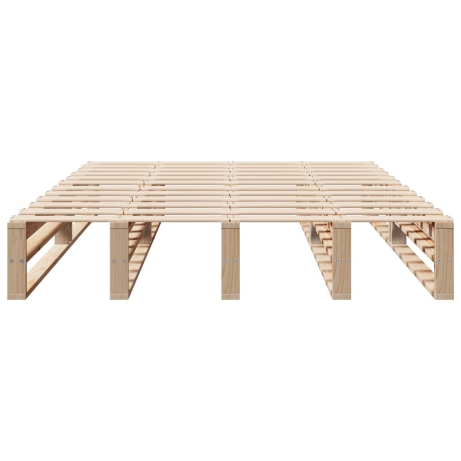 Estructura de cama sin colchón madera maciza de pino 160x200