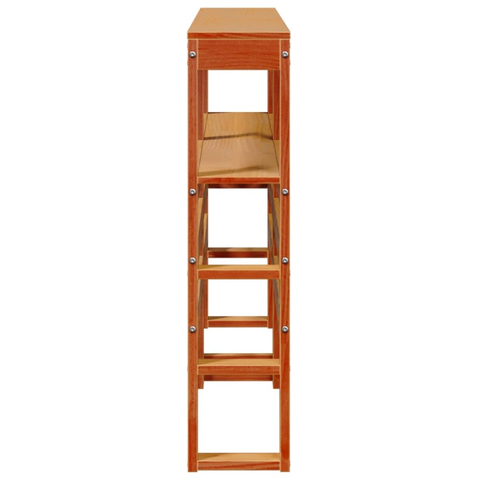 Cabecero de cama con estantes madera maciza pino marrón 150