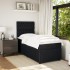 Cama box spring con colchón terciopelo negro 100x200