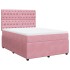 Cama box spring con colchón terciopelo rosa 140x200
