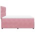 Cama box spring con colchón terciopelo rosa 140x200