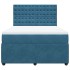 Cama box spring con colchón terciopelo azul 140x200