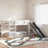 Litera con tobogán y escalera madera maciza blanco 90x200