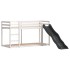 Litera con tobogán y escalera madera maciza blanco 90x200