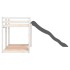 Litera con tobogán y escalera madera maciza blanco 90x200