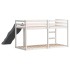 Litera con tobogán y escalera madera maciza blanco 90x200