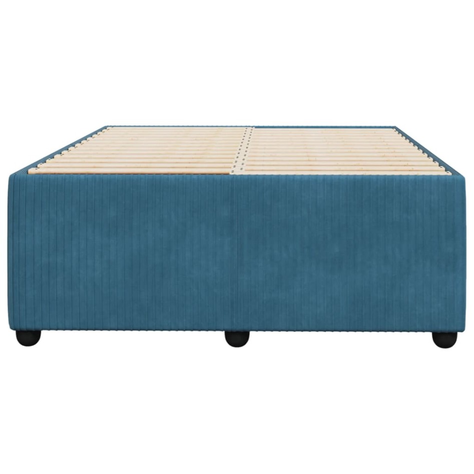 Estructura de cama terciopelo azul oscuro 120x190