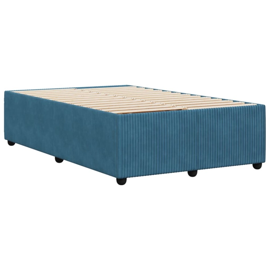 Estructura de cama terciopelo azul oscuro 120x190