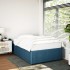 Estructura de cama de terciopelo azul 120x200