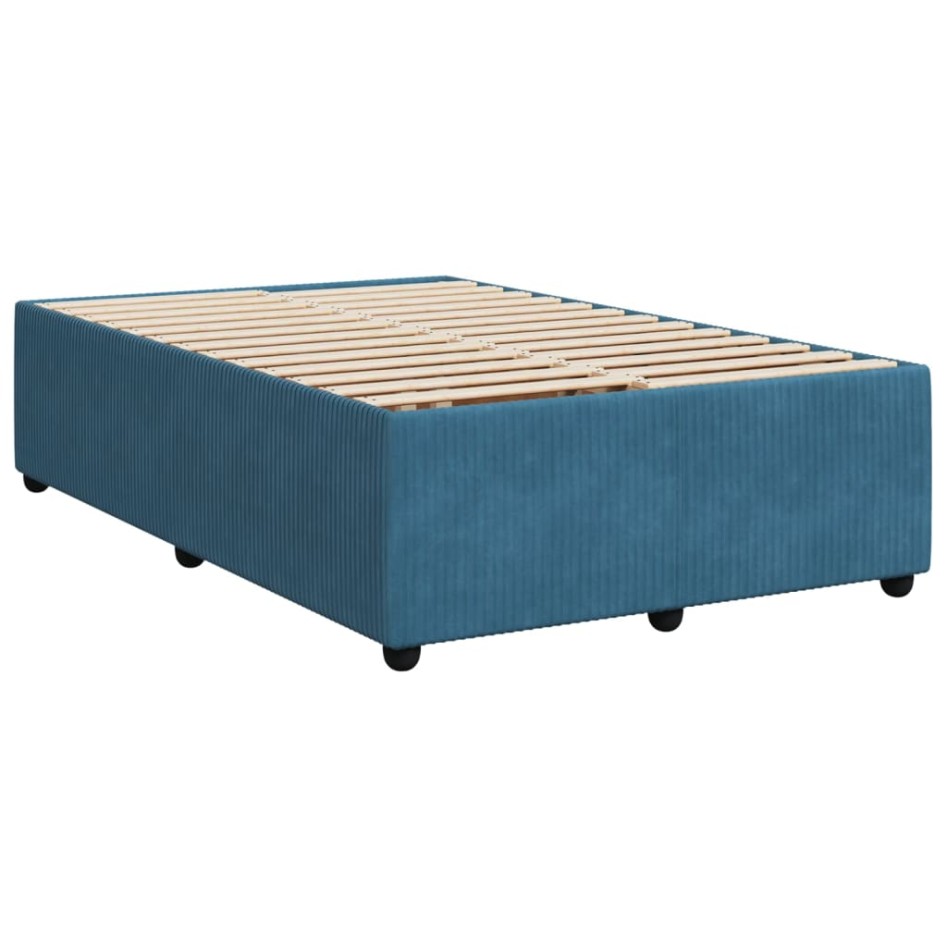 Estructura de cama de terciopelo azul 120x200