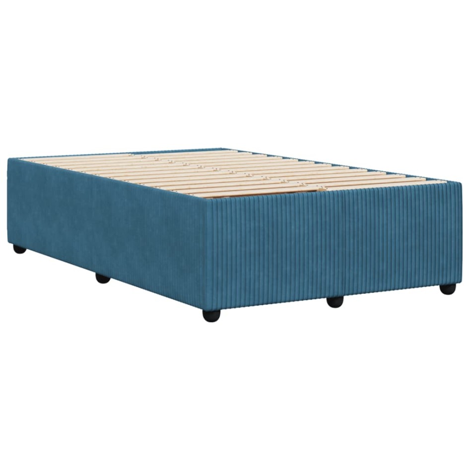 Estructura de cama de terciopelo azul 120x200