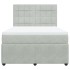 Cama box spring con colchón terciopelo gris claro 140x190