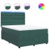 Cama box spring con colchón terciopelo verde oscuro 140x190