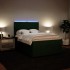 Cama box spring con colchón terciopelo verde oscuro 140x190