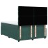 Cama box spring con colchón terciopelo verde oscuro 140x190