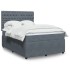 Cama box spring con colchón terciopelo gris oscuro 140x190