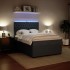 Cama box spring con colchón terciopelo gris oscuro 140x190